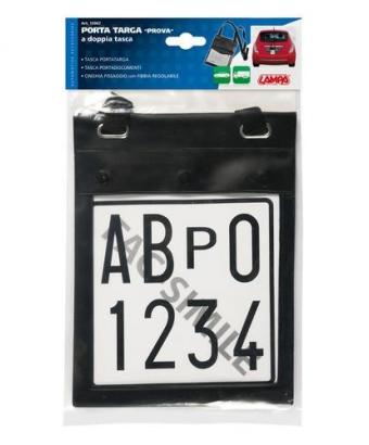 Porta targa prova a doppia tasca